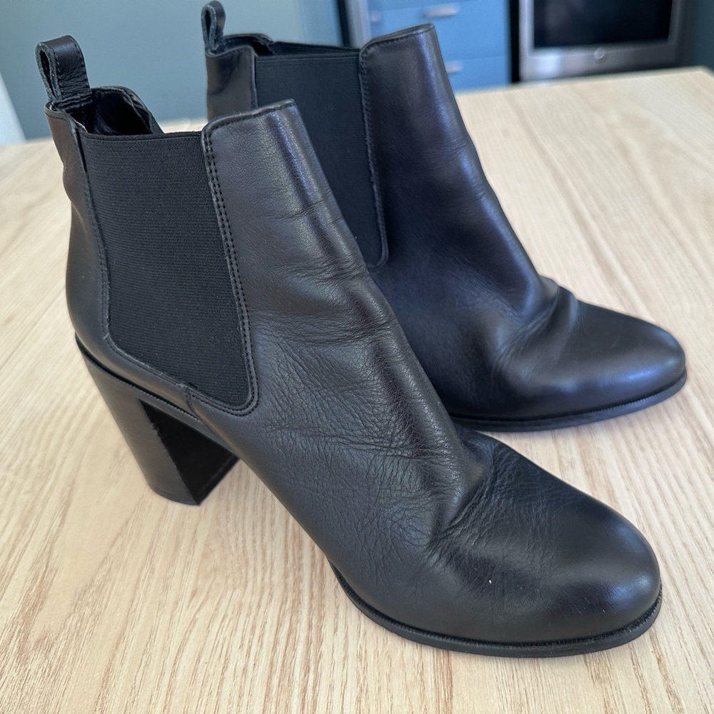 Office London. Leather heeled ankle boots